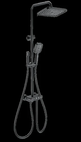 Душевая система Wonzon &amp; Woghand Muse WW-B3112-MB с термостатом цвет Черный матовый