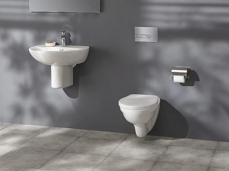 Комплект унитаза Jacob Delafon Patio EDV102-00+E70021-00 с инсталляцией Grohe Rapid SL 38721001 с сиденьем Микролифт и клавишей смыва Хром
