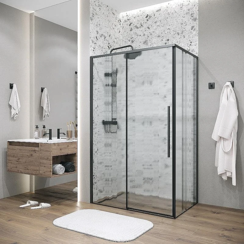 Душевой уголок Grossman Galaxy 120х90 120.K33.01.1290.21.02 профиль Черный матовый стекло шиншилла