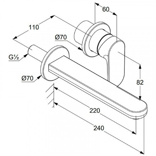 Смеситель для раковины Kludi Louva 242450575 Хром латунь встраиваемый