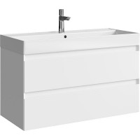 Тумба под раковину Aqwella Geometria 100 GE01102WM подвесная Белая матовая