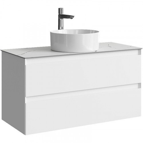 Тумба под раковину Aqwella Geometria 100 GE01102WM подвесная Белая матовая