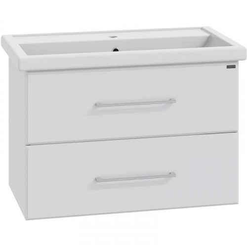 Тумба под раковину СанТа Омега 80 207005 подвесная Белая МДФ / ЛДСП