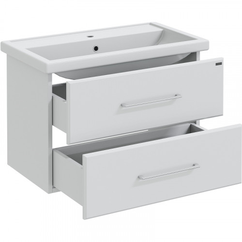 Тумба под раковину СанТа Омега 80 207005 подвесная Белая МДФ / ЛДСП