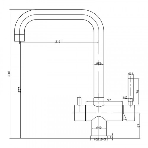 Смеситель для кухни Seaman Visconti SSL-7326-GL цвет Светлая оружейная сталь