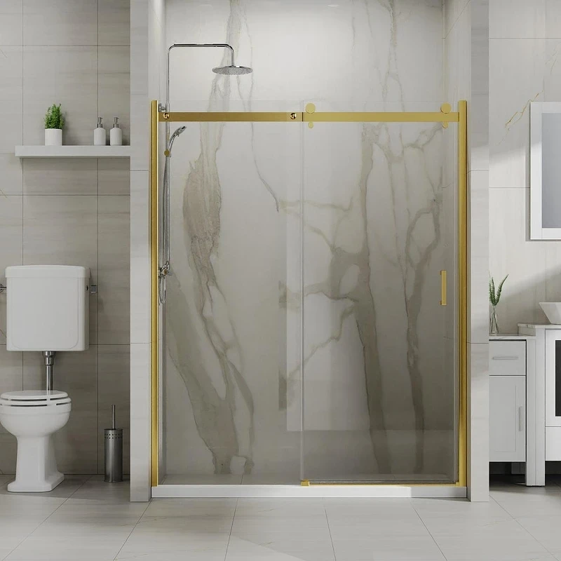 Душевая дверь Azario Bern 170 AZ-733-170-BGL-CL профиль Брашированное золото стекло прозрачное