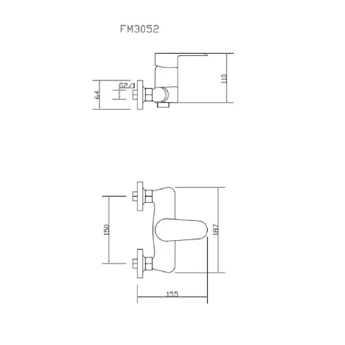 Смеситель для ванны Fmark FM3052 универсальный цвет Хром