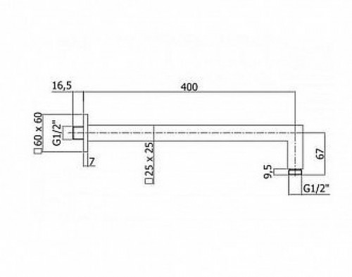 Кронштейн для верхнего душа Paffoni Quadro ZSOF063NO Черный латунь на стену