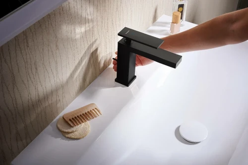 Смеситель для раковины Hansgrohe Tecturis E 73010670 Черный матовый латунь