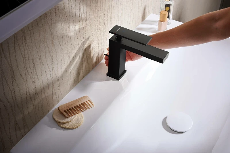 Смеситель для раковины Hansgrohe Tecturis E 73010670 Черный матовый латунь