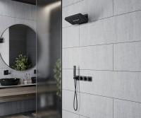 Душевая система Timo Petruma SX-5249/03SM с термостатом Черная матовая латунь встраиваемый