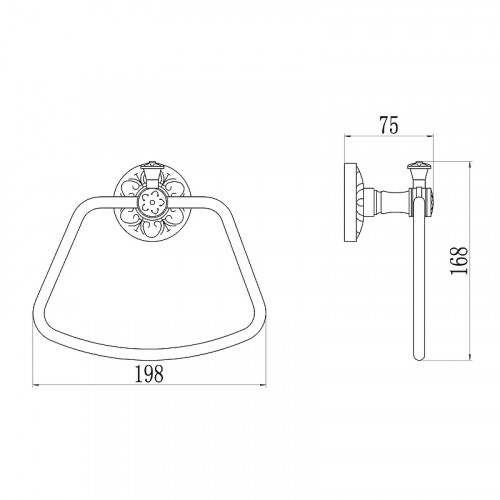 Кольцо для полотенец Savol S-005860A цвет Хром