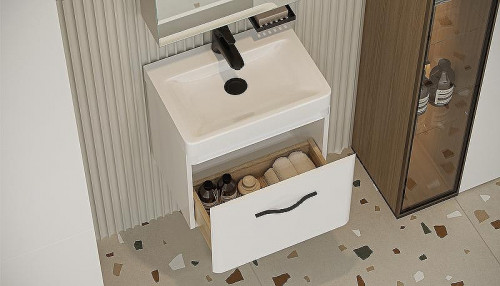 Тумба под раковину Velvex Jill 50 tpJIL.50.1Y-233 подвесная Белая матовая