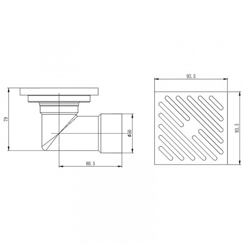 Душевой трап Raglo 100x100 R606.10 с решеткой Хром