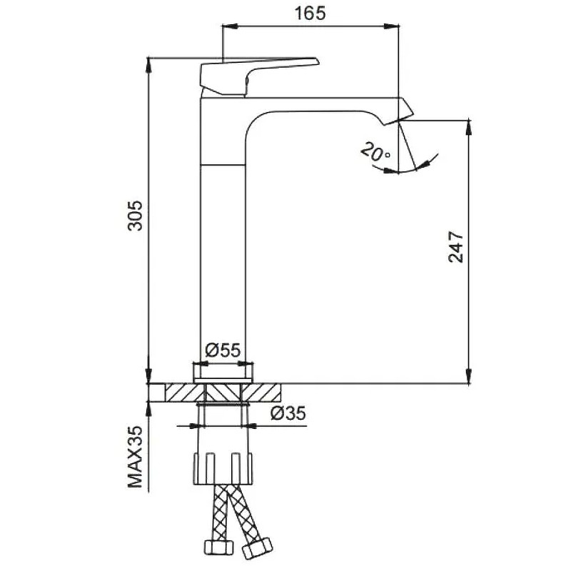 Смеситель для раковины Frap H71-9 F1071-29 Оружейная сталь латунь
