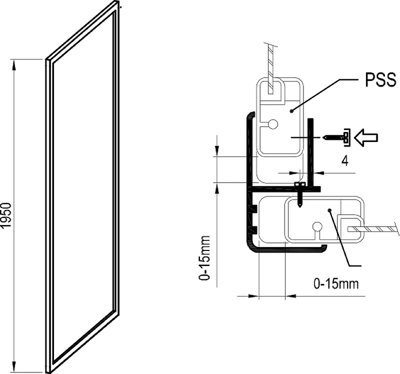Душевая стенка Ravak Supernova PSS-90 940701O2Z1 профиль Белый стекло Transparent