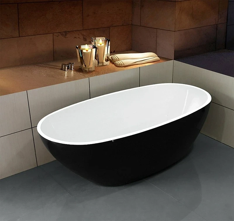 Акриловая ванна Esbano Sophia 170x85 ESVASOPHB Черная Белая без гидромассажа