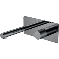 Смеситель для раковины Boheme Stick 125-SGM.4 Оружейная сталь глянцевая латунь встраиваемый