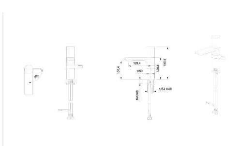 Смеситель для раковины Bravat F1440577BW-RBG-ENG Черный Золото