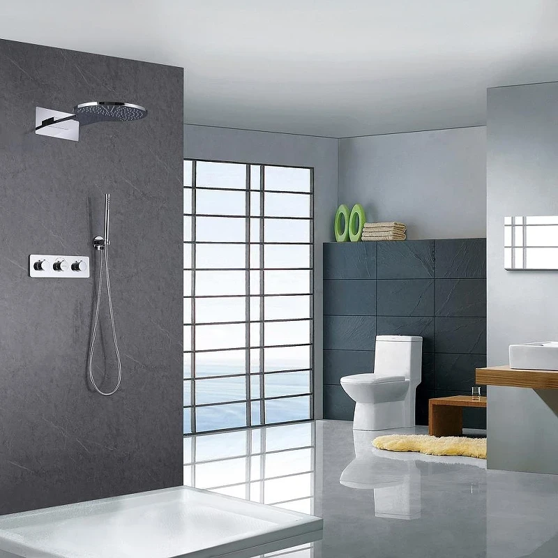 Душевая система Abber Wasser Kreis AF8151 c термостатом цвет Хром
