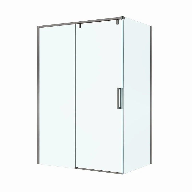 Душевой уголок BelBagno Soft Close-1 140x80 SOFT_CLOSE-1-AH-1-140/80-C-GM профиль Оружейная сталь стекло прозрачное