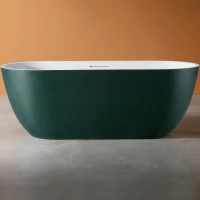 Ванна из искусственного камня Abber Frankfurt 170x75 AM9941MBG Темно-зеленая матовая без гидромассажа