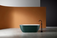Ванна из искусственного камня Abber Frankfurt 170x75 AM9941MBG Темно-зеленая матовая без гидромассажа