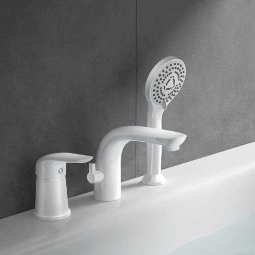 Смеситель на борт ванны Orange Otto M22-333w Белый латунь