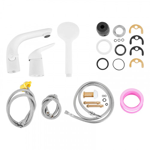 Смеситель на борт ванны Orange Otto M22-333w Белый латунь