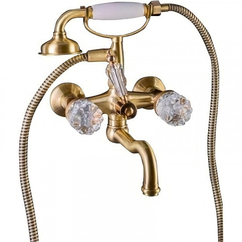 Смеситель для ванны Boheme Crystal 313-CRST Бронза латунь на стену