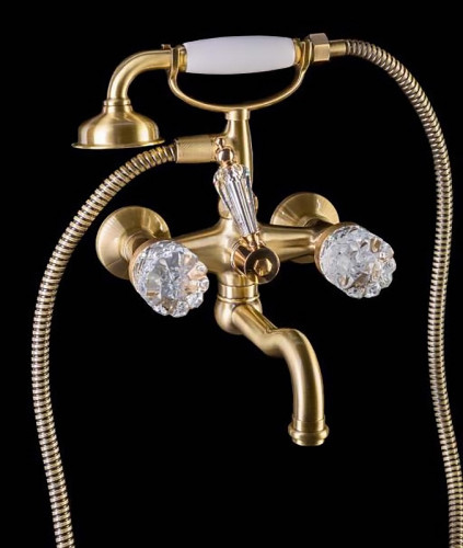 Смеситель для ванны Boheme Crystal 313-CRST Бронза латунь на стену