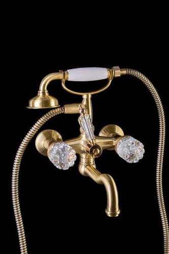 Смеситель для ванны Boheme Crystal 313-CRST Бронза латунь на стену