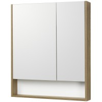 Зеркальный шкаф Aquaton Сканди 70 1A252202SDZ90 Белый Дуб рустикальный МДФ / ЛДСП, стекло