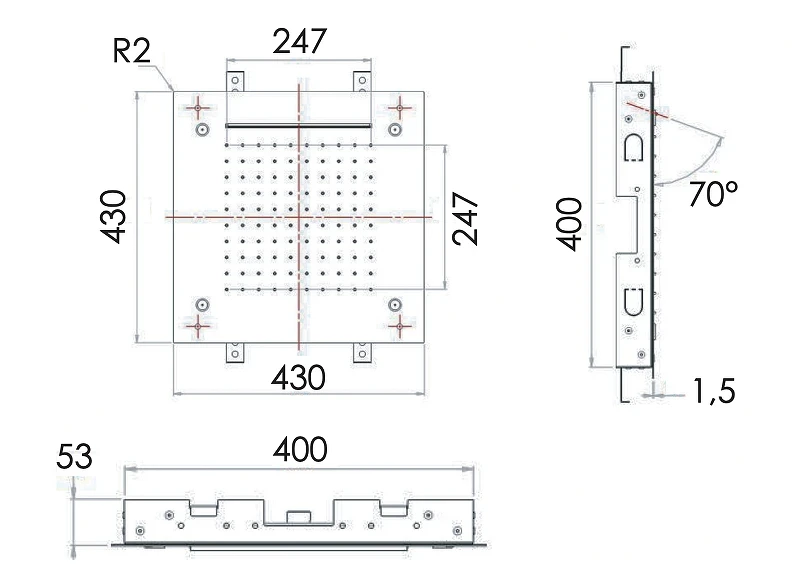 Верхний душ Remer 357SFS43NC цвет Хром