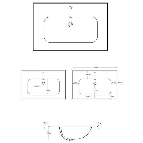 Раковина Aquanet Flat 60 329253 Черная матовая