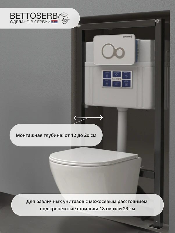 Инсталляция Bettoserb Sava Fix Slim SET40006440 для унитаза с клавишей смыва Cool цвет Золото матовый