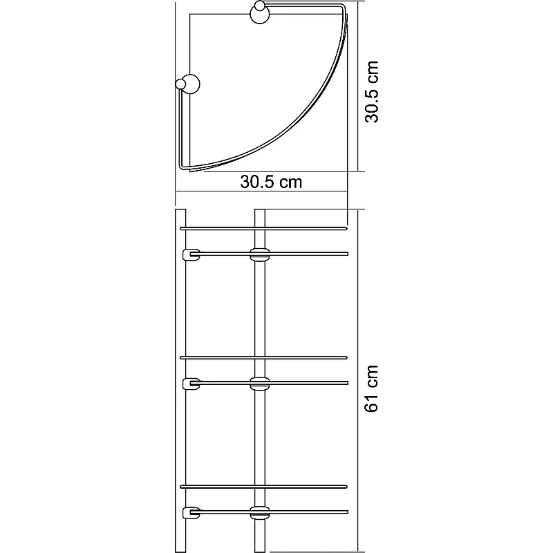 Стеклянная полка WasserKRAFT Isar K-3633 угловая Темная бронза
