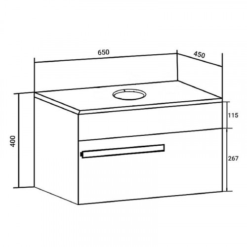Тумба под раковину Runo Вудлайн 65 00-00001341 подвесная Белая Железный камень МДФ / ЛДСП