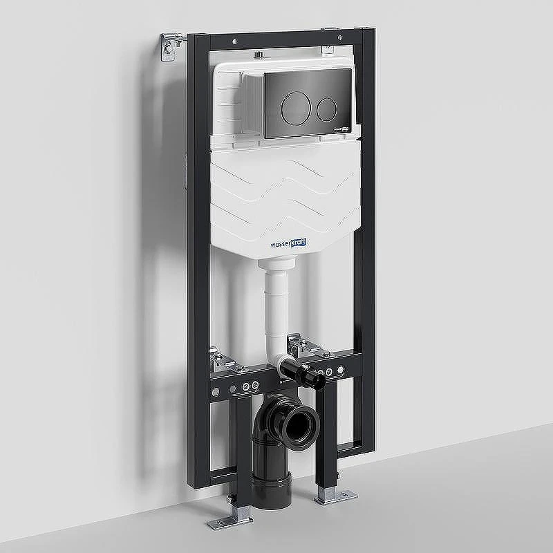 Инсталляция WasserKRAFT Vils 56TLT.010.ME.PB02 для унитаза с клавишей смыва Черный глянец