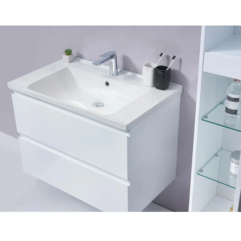 Тумба с раковиной Orans BC-4023W 80 4023800wuv005 Белый глянец МДФ / ЛДСП