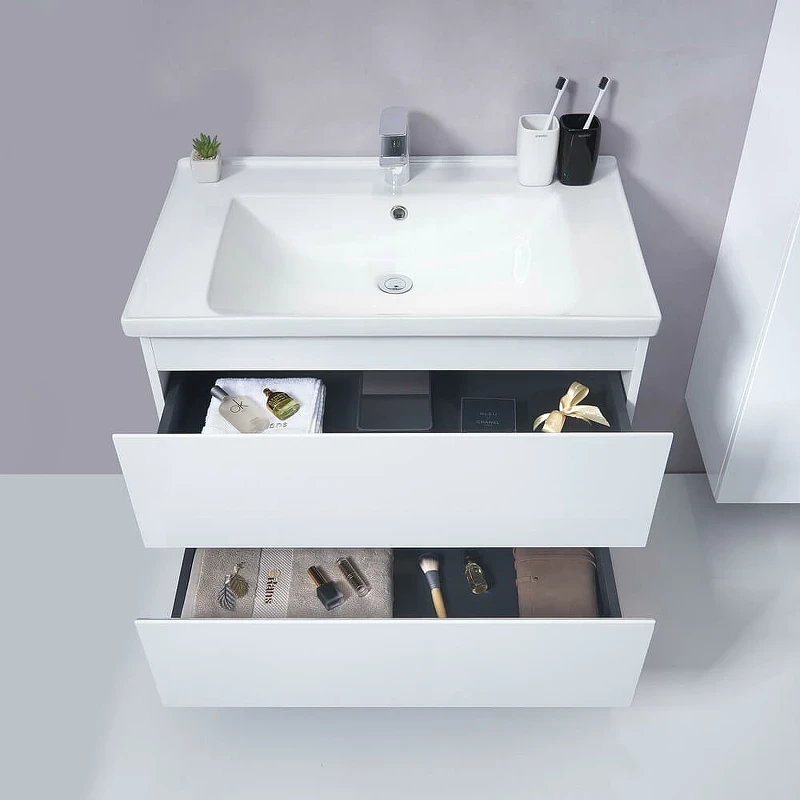 Тумба с раковиной Orans BC-4023W 80 4023800wuv005 Белый глянец МДФ / ЛДСП