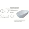 Ванна из искусственного камня Marmo Bagno Венеция 170x85 MB-VN170-85 без гидромассажа