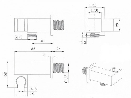 Шланговое подключение Splendy AA215YSLCR цвет Хром