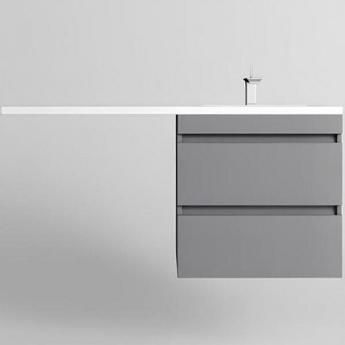 Тумба под раковину Style Line Даллас Леон 120 Люкс Plus СС-00002451 подвесная Серая