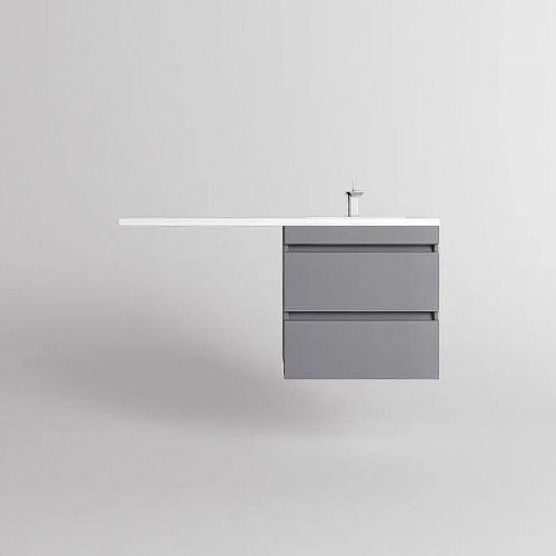 Тумба под раковину Style Line Даллас Леон 120 Люкс Plus СС-00002451 подвесная Серая