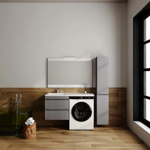 Тумба под раковину Style Line Даллас Леон 120 Люкс Plus СС-00002451 подвесная Серая