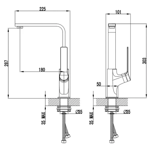 Смеситель для кухни Azario Vise AZ-VQQ568330C цвет Хром