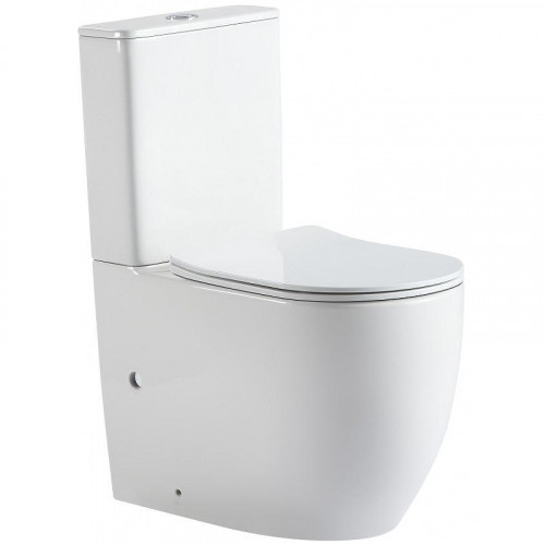 Унитаз компакт CeramaLux TR2177 Белый глянцевый с бачком и сиденьем Микролифт