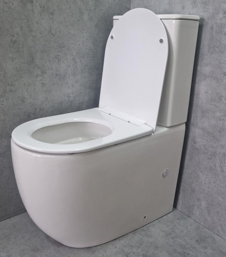 Унитаз компакт CeramaLux TR2177 Белый глянцевый с бачком и сиденьем Микролифт