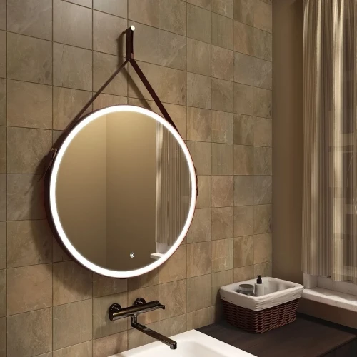 Зеркало Art&amp;Max Milan AM-Mil-800-DS-F-Brown с подсветкой с сенсорным выключателем Коричневое стекло